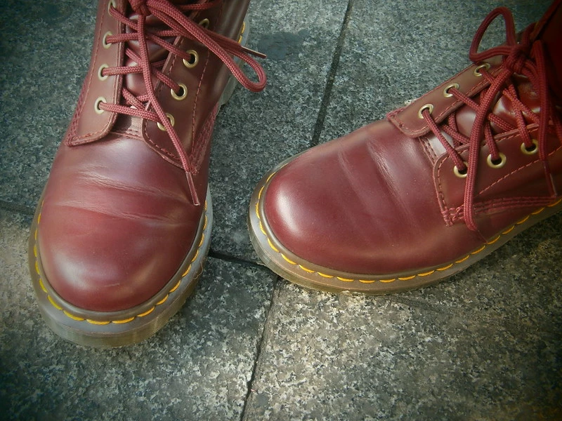 brown doc martens boot